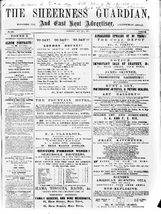 cover page of Sheerness Guardian and East Kent Advertiser published on May 10, 1862