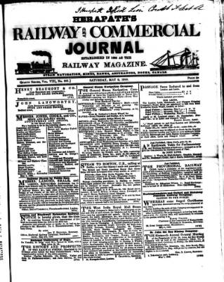 cover page of Herapath's Railway Journal published on May 9, 1846