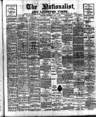 cover page of Carlow Nationalist published on May 9, 1908