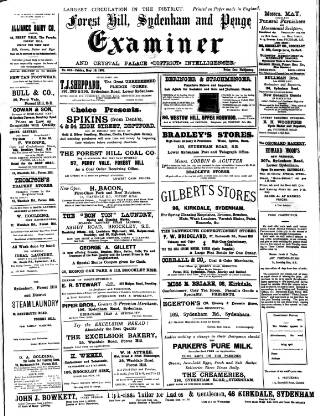 cover page of Forest Hill & Sydenham Examiner published on May 10, 1907