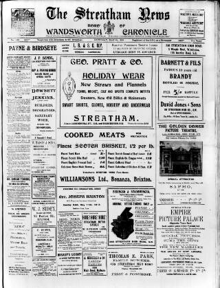 cover page of Streatham News published on May 10, 1913