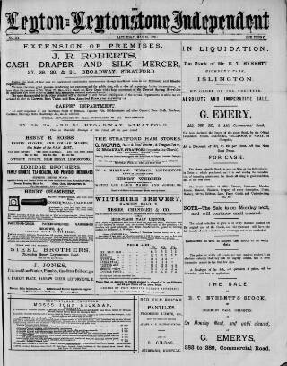cover page of Leytonstone Express and Independent published on May 10, 1879
