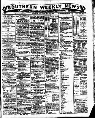 cover page of Southern Weekly News published on May 10, 1890