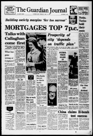 cover page of Nottingham Guardian published on May 10, 1966