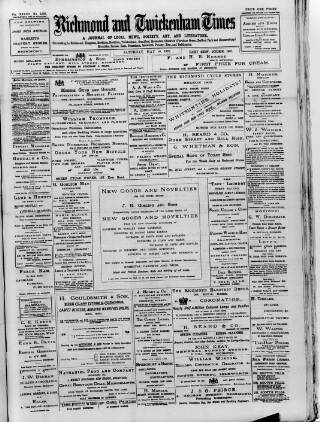 cover page of Richmond and Twickenham Times published on May 10, 1902