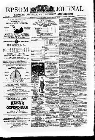 cover page of Epsom Journal published on May 10, 1881