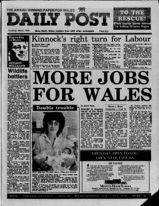 cover page of Liverpool Daily Post (Welsh Edition) published on May 9, 1989