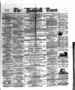 cover page of Bedworth Times published on May 29, 1875