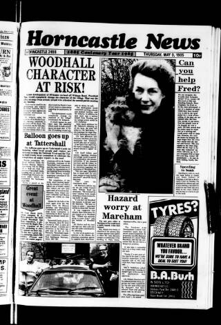 cover page of Horncastle News published on May 9, 1985