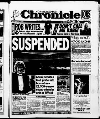 cover page of Northampton Chronicle and Echo published on May 9, 1996