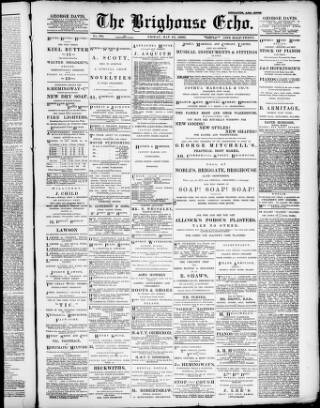 cover page of Brighouse Echo published on May 10, 1889