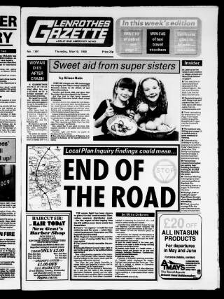 cover page of Glenrothes Gazette published on May 10, 1990