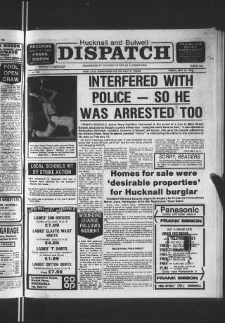 cover page of Hucknall Dispatch published on May 10, 1985