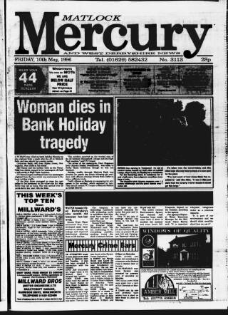 cover page of Matlock Mercury published on May 10, 1996