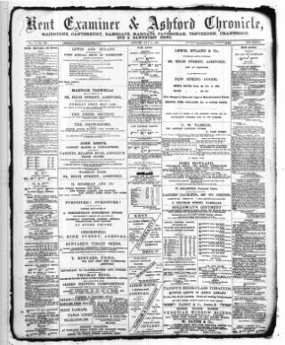 cover page of Kent County Examiner and Ashford Chronicle published on May 10, 1889