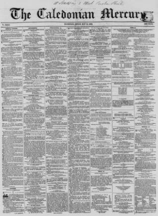 cover page of Caledonian Mercury published on May 18, 1860