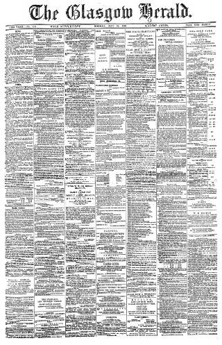 cover page of Glasgow Herald published on May 18, 1891