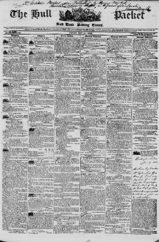 cover page of Hull Packet published on May 18, 1849
