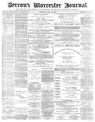 cover page of Worcester Journal published on May 18, 1878