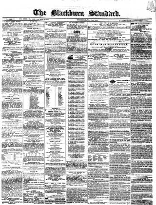 cover page of Blackburn Standard published on May 18, 1864