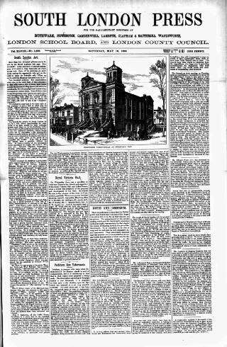 cover page of South London Press published on May 18, 1889