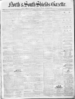 cover page of North & South Shields Gazette and Northumberland and Durham Advertiser published on May 18, 1849