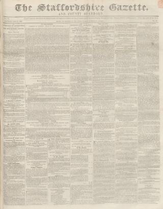 cover page of Staffordshire Gazette and County Standard published on May 18, 1839