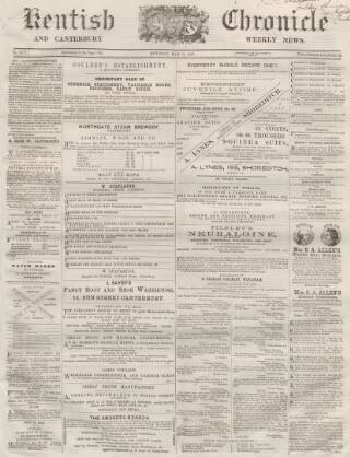 cover page of Kentish Chronicle published on May 18, 1867