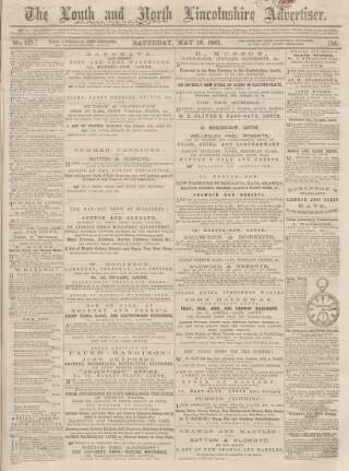 cover page of Louth and North Lincolnshire Advertiser published on May 18, 1861