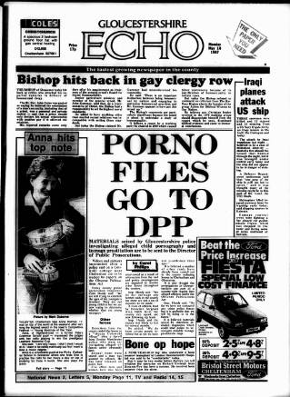 cover page of Gloucestershire Echo published on May 18, 1987