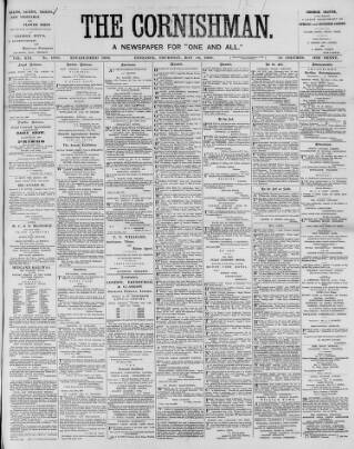 cover page of Cornishman published on May 18, 1899
