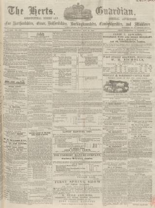 cover page of Herts Guardian published on May 18, 1867