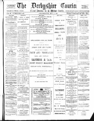 cover page of Derbyshire Courier published on May 18, 1889
