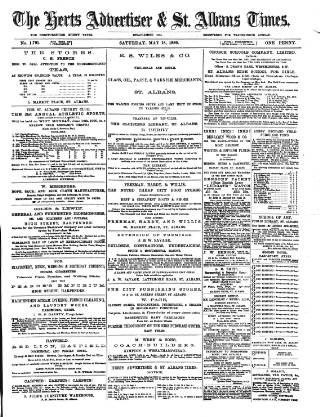 cover page of Herts Advertiser published on May 18, 1889