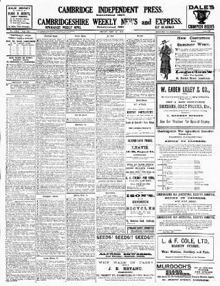 cover page of Cambridge Independent Press published on May 18, 1917
