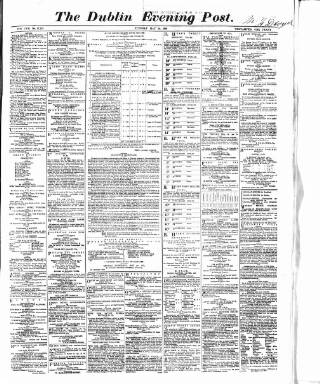 cover page of Dublin Evening Post published on May 18, 1869