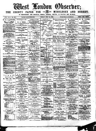 cover page of West London Observer published on May 18, 1900