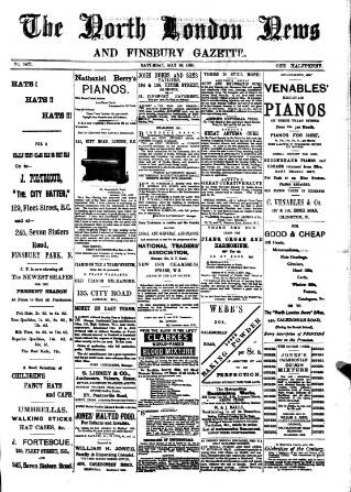 cover page of North London News published on May 18, 1889