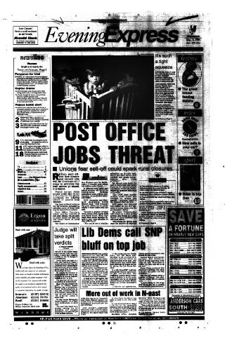 cover page of Aberdeen Evening Express published on May 18, 1994