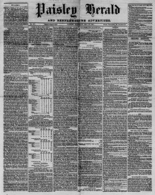 cover page of Paisley Herald and Renfrewshire Advertiser published on May 18, 1861