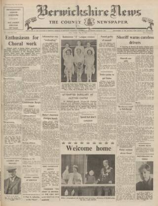 cover page of Berwickshire News and General Advertiser published on May 18, 1954