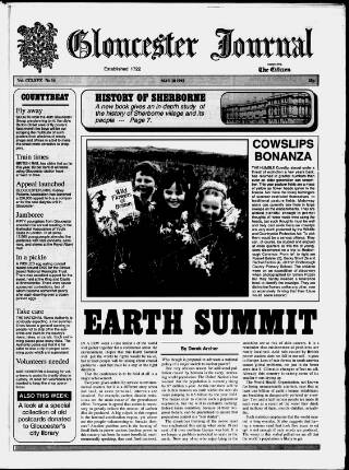 cover page of Gloucester Journal published on May 18, 1992