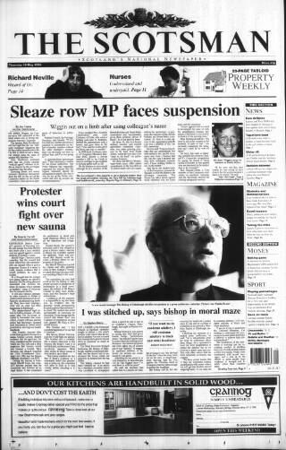 cover page of The Scotsman published on May 18, 1995