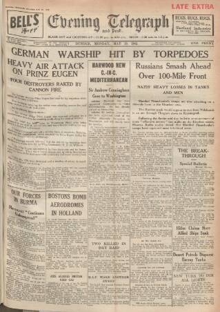 cover page of Dundee Evening Telegraph published on May 18, 1942