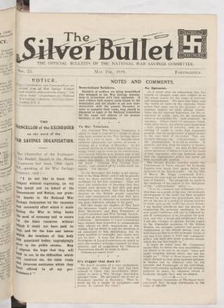 cover page of Silver Bullet published on May 7, 1919