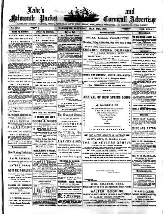 cover page of Lake's Falmouth Packet and Cornwall Advertiser published on May 18, 1889