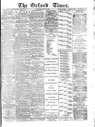 cover page of Oxford Times published on May 18, 1878