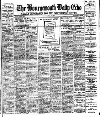 cover page of Bournemouth Daily Echo published on May 18, 1909