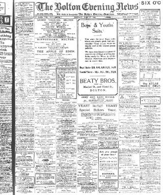 cover page of Bolton Evening News published on May 18, 1914