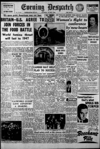 cover page of Evening Despatch published on May 18, 1946